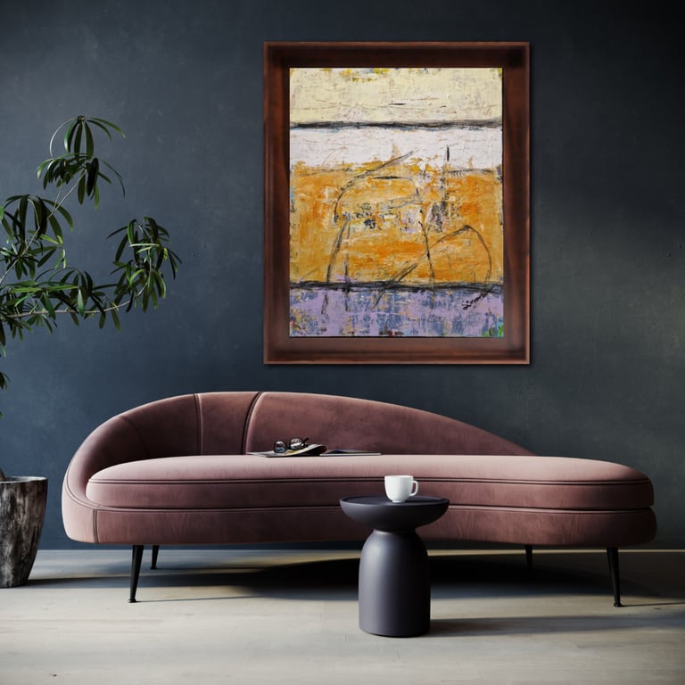 #1333  80x100 cm med sort ramme  SOLD billede 2
