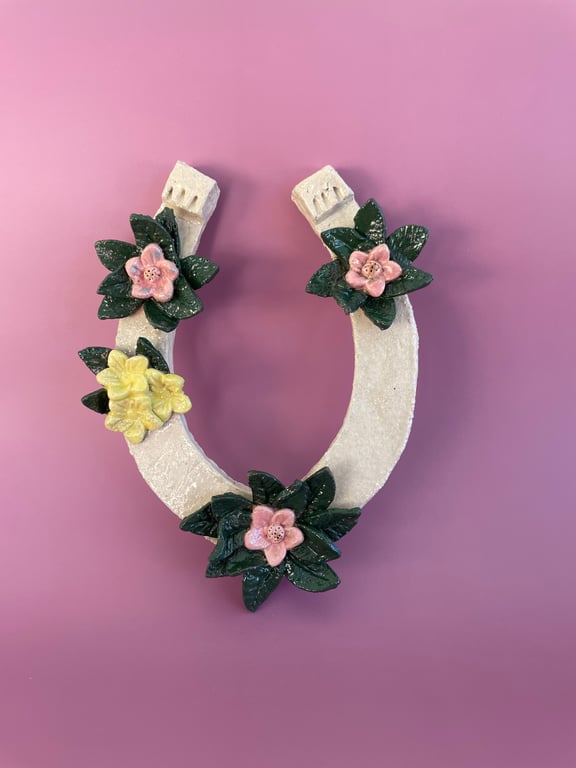 Hestesko - rustik med blomster - holder lykken indeni billede 2