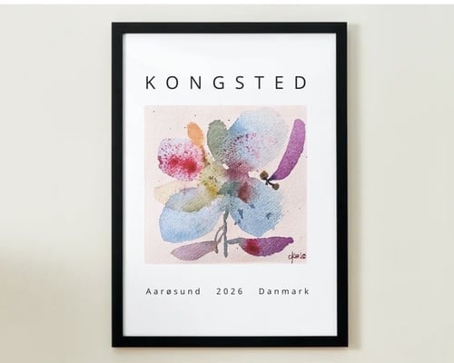 Den lille enkle - print af original akvarelblomst (4)