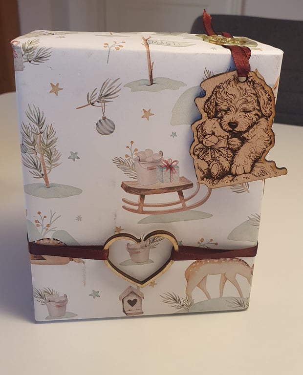 Til og fra kort i træ. 10 stk. Tryk på begge sider. billede 2