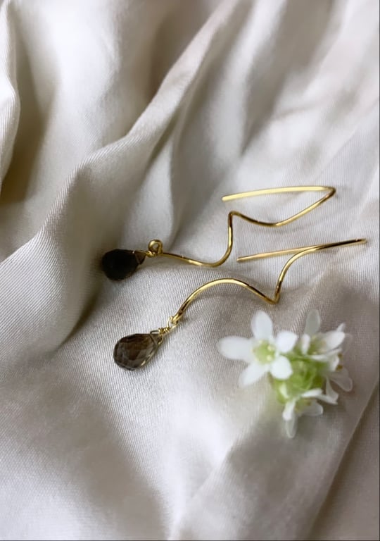 Branch earrings røgkvarts