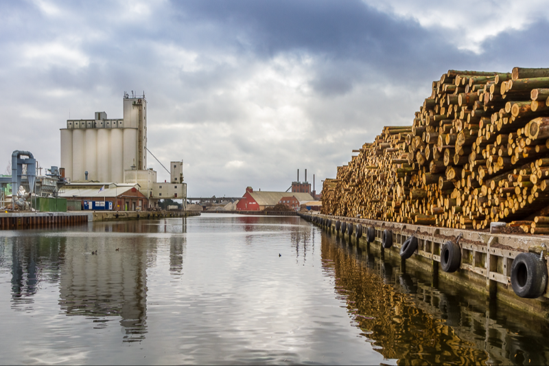 Havnen i Næstved smuk vinterdag