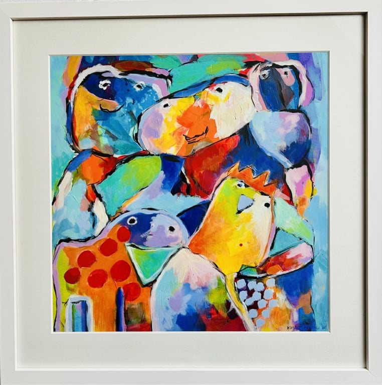 Maleri i glas og ramme