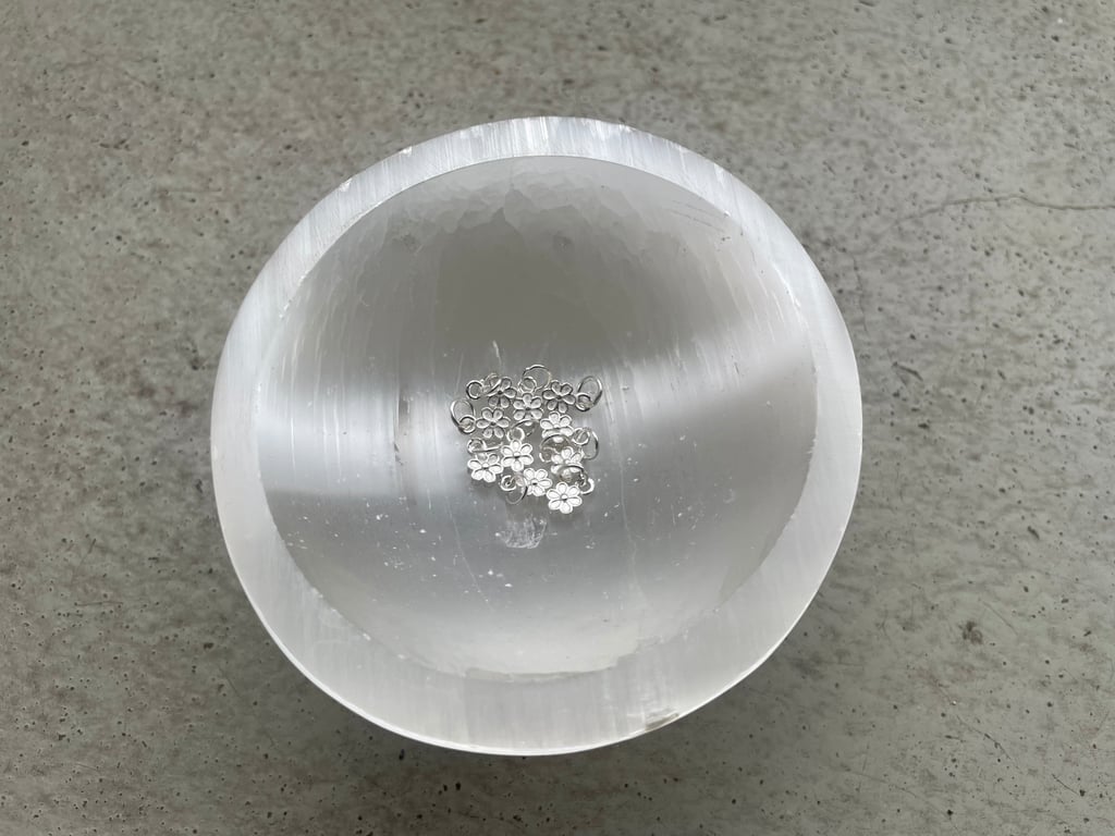 Vedhæng blomst - lille - 8x5x3 mm - 925 Sterlingsølv billede 3