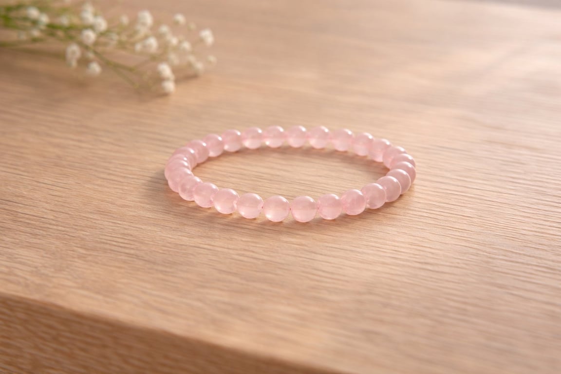 Rosenkvarts krystalarmbånd 8 mm (2)