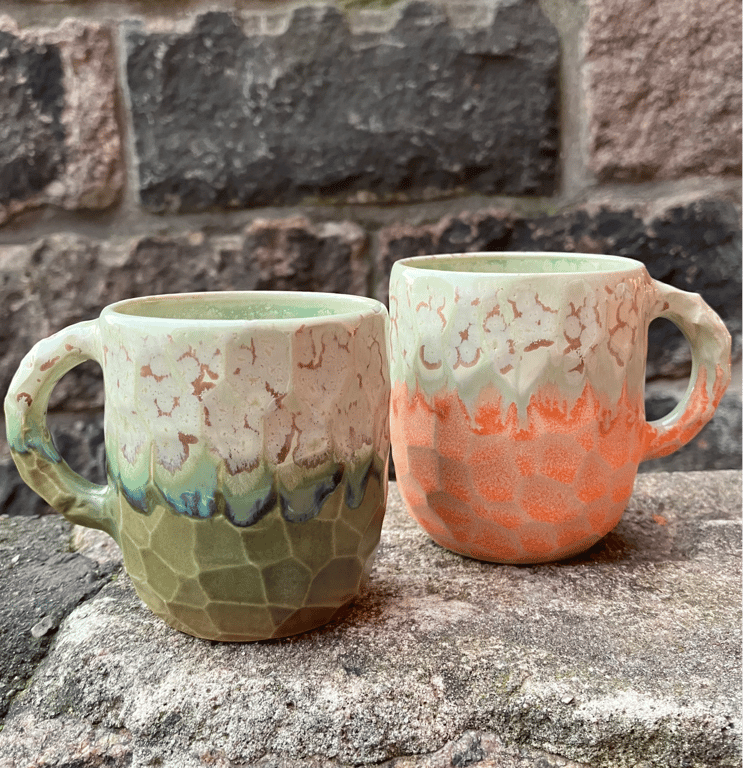 Facetskåret unika kop med hank  billede 4