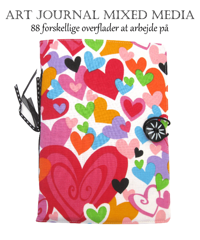Art Journal - Hvid m/ hjerter