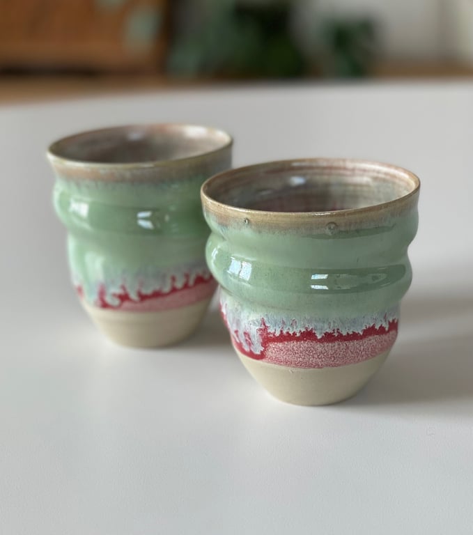 Kop, Cortado - spiral, rødmeleret/lys grøn