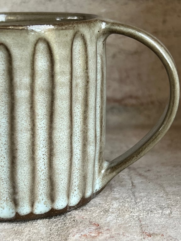 Rillet espressokop - lys blålig billede 3