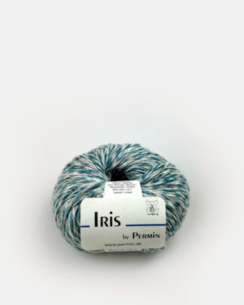 Kit: Bluse med løftede masker i flamé garnet Iris (6)