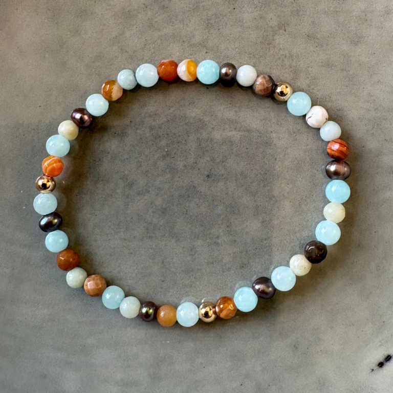 Mix sten armbånd 4mm