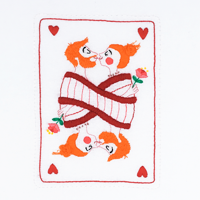 Hjerter kys – broderi 30 x 40 cm billede 2