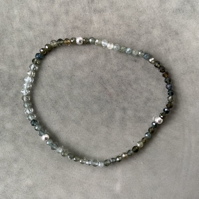 Blå turmalin armbånd 3mm billede 2