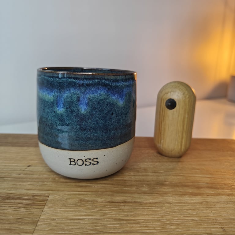 Havblå BOSS kop