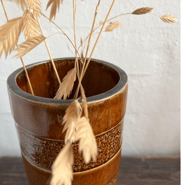 Vase, brændt karry, 19 cm billede 2