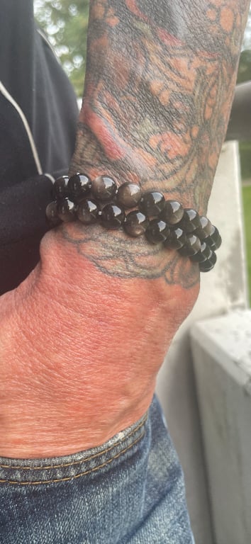 Sølv Obsidian Royal - Kvalitet AAAA billede 5