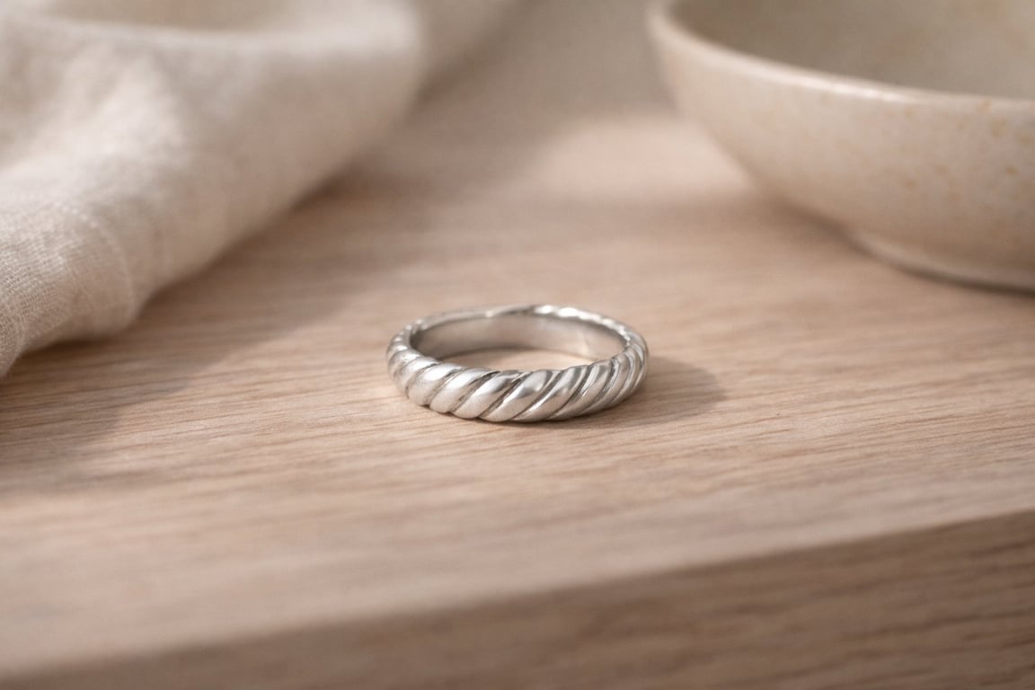 Croissant ring – sølv Justerbar