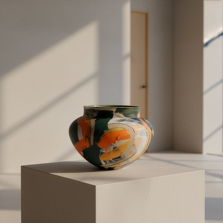 stentøjsvase med farver 