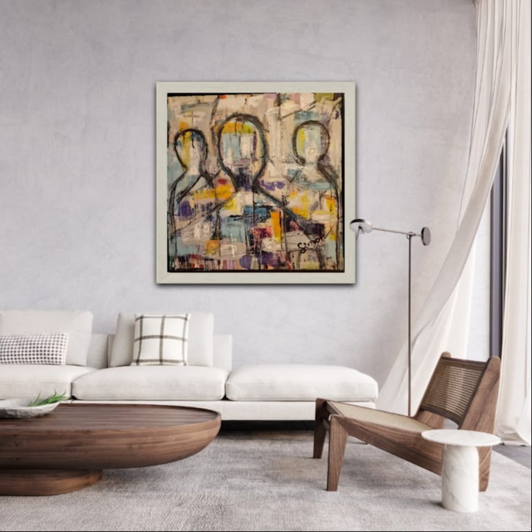 #1143 Maleri 100X100 cm  SOLD billede 3