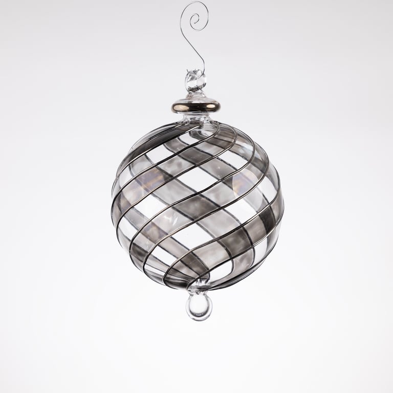 JULEKUGLE DESIGN 1004 SMOKE MED HVIDGULD billede 2