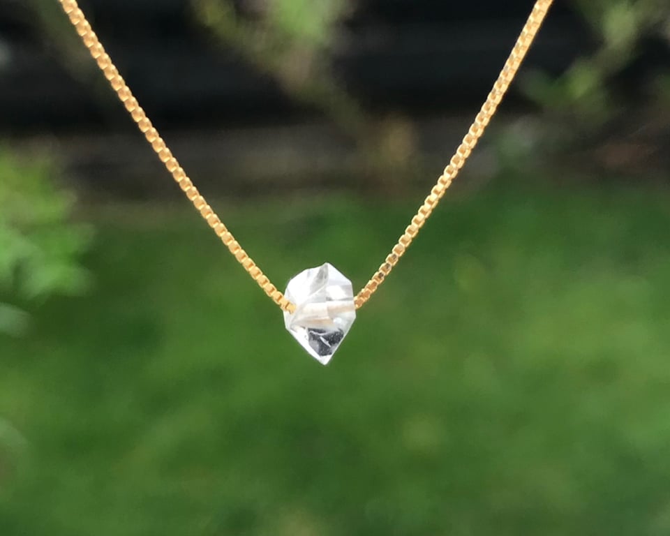 Halskæde med en Herkimer diamant billede 4