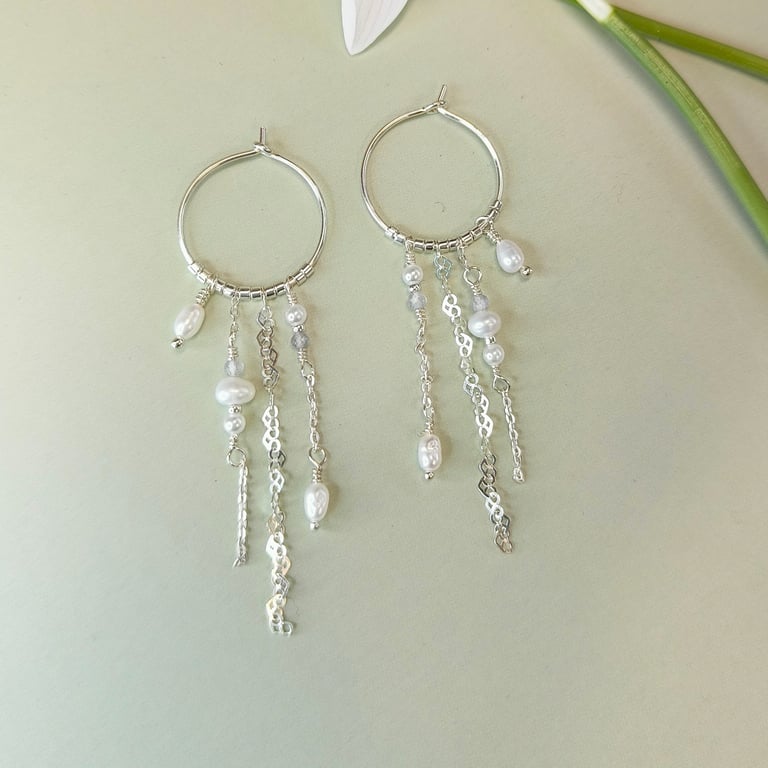 Snedronningen - øreringe ferskvandsperler billede 2