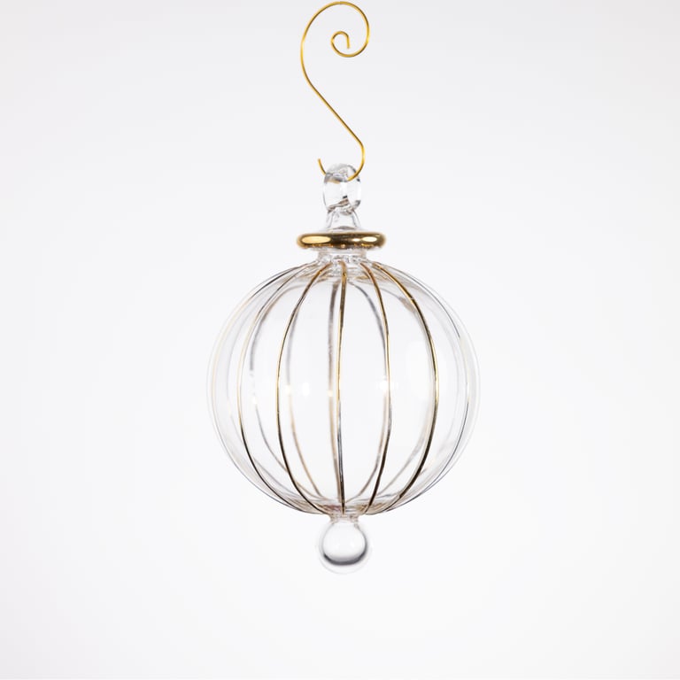 JULEKUGLE DESIGN 1019 KRYSTAL MED GULD