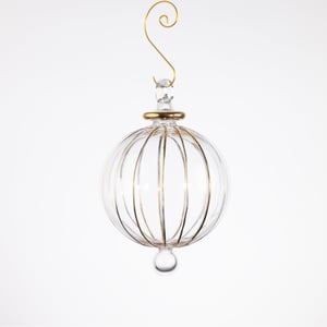 JULEKUGLE DESIGN 1019 KRYSTAL MED GULD – produktbillede