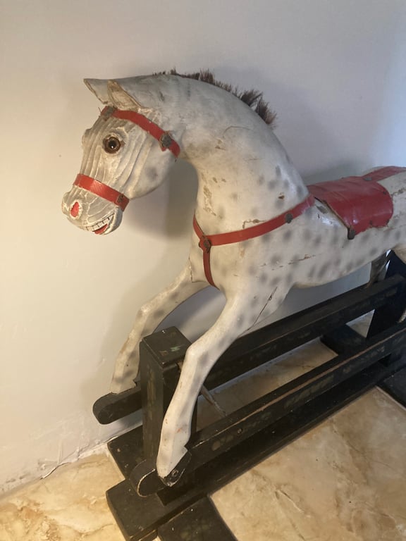 Antik Træ gyngehest (8)