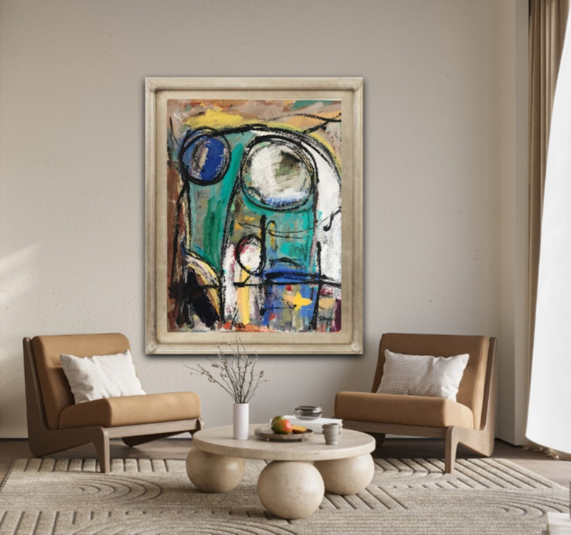 # 1106 Unik Kunstmaleri olie 80 X 100 cm billede 5