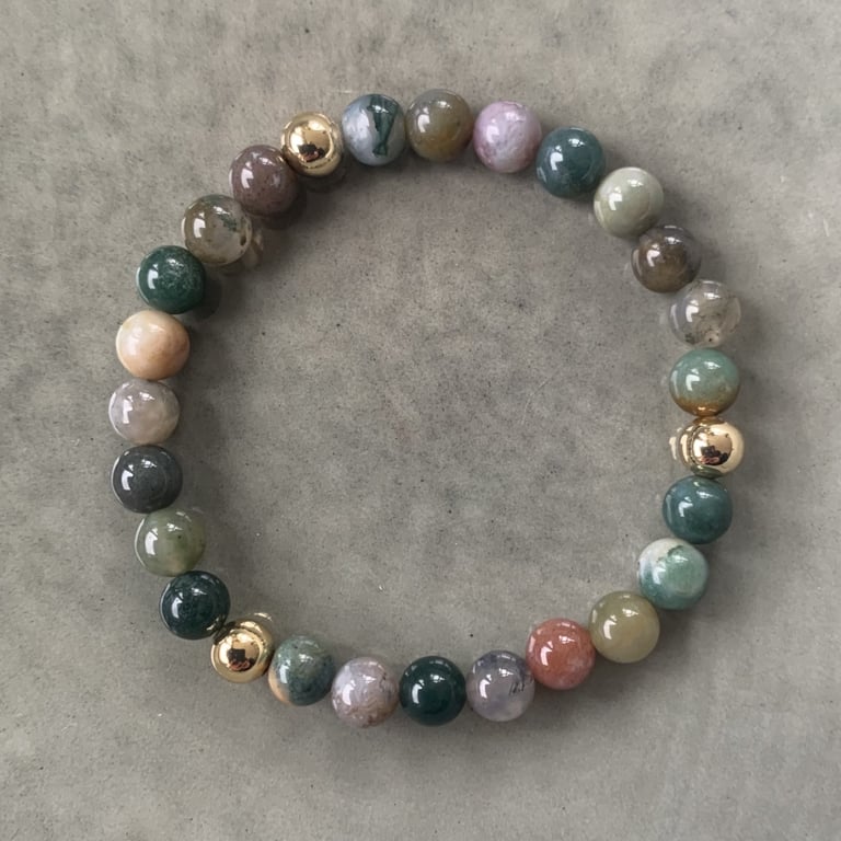 Fancy jaspis armbånd 6mm