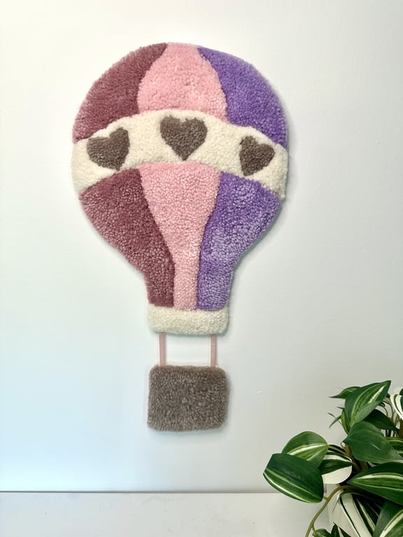 Tuftet luftballon - Håndlavet vægkunst i 100% uld. billede 5