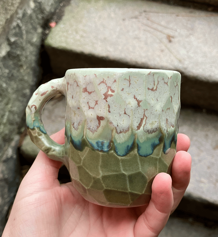 Facetskåret unika kop med hank  billede 3