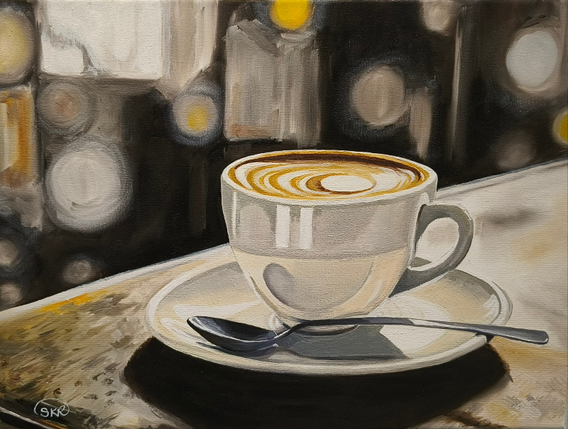 Kaffe på Cafe`. 40*30