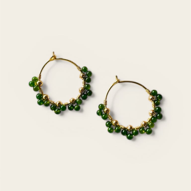 ØRERING EVA GRØN JADE billede 4