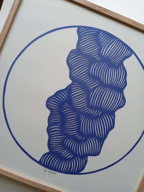 40x40cm papercut, indrammet