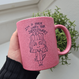 Krus: i'm a nurse what's your superpower Pink Glimmer – produktbillede