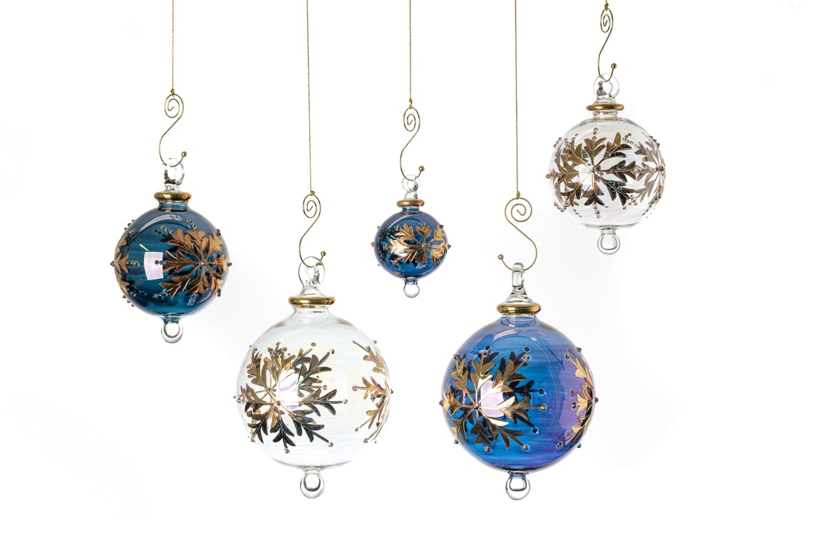 JULEKUGLE DESIGN 1007 MIDNIGHT MED HVIDGULD billede 2