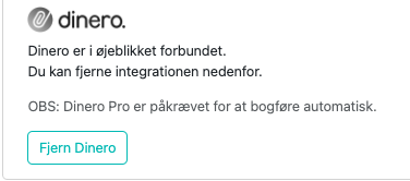 Guide til at forbinde SHUP med Dinero