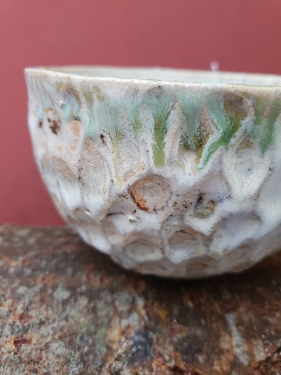 Smuk skål drejet op af genbrugsler  billede 3