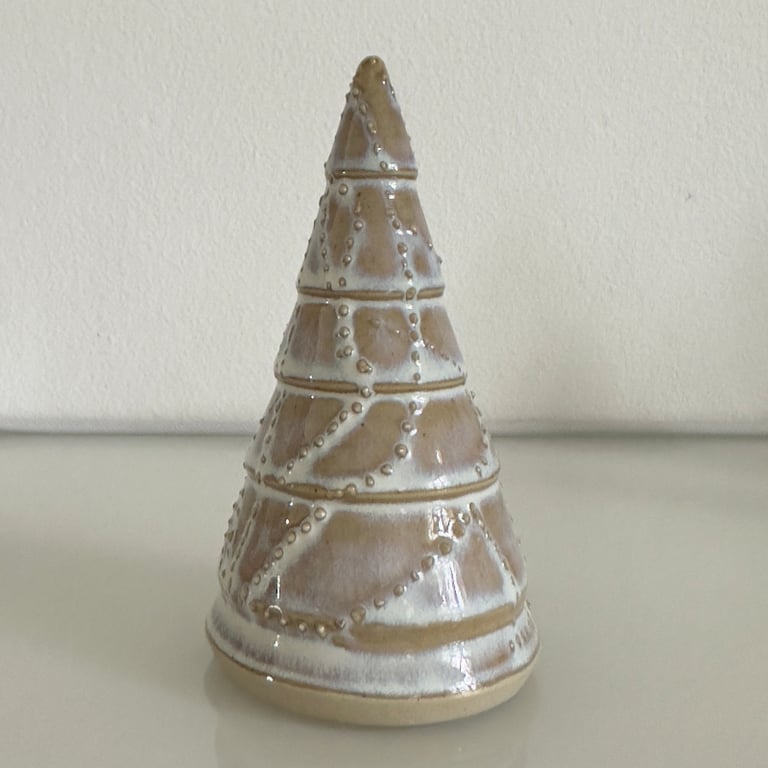 Juletræ med dutter 12,5 cm hvid/blå løbeglasur billede 2