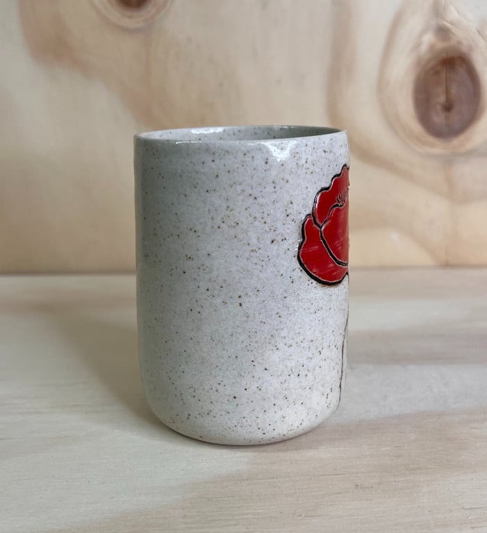 Kop med valmue-indgravering billede 2