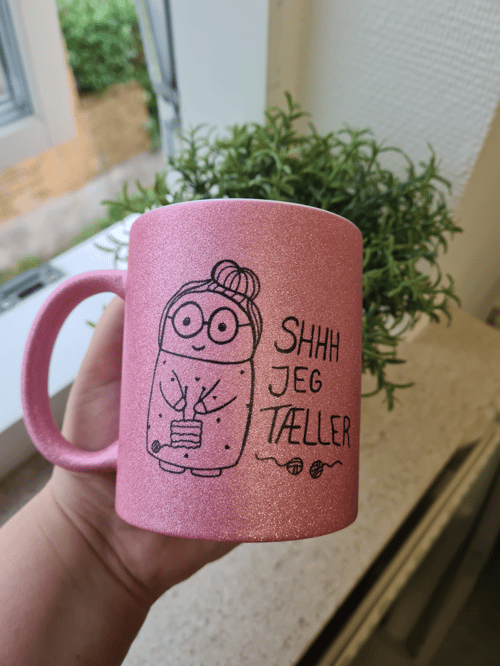 Krus: shhh jeg tæller Pink Glimmer