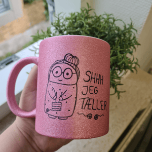 Krus: shhh jeg tæller Pink Glimmer – produktbillede