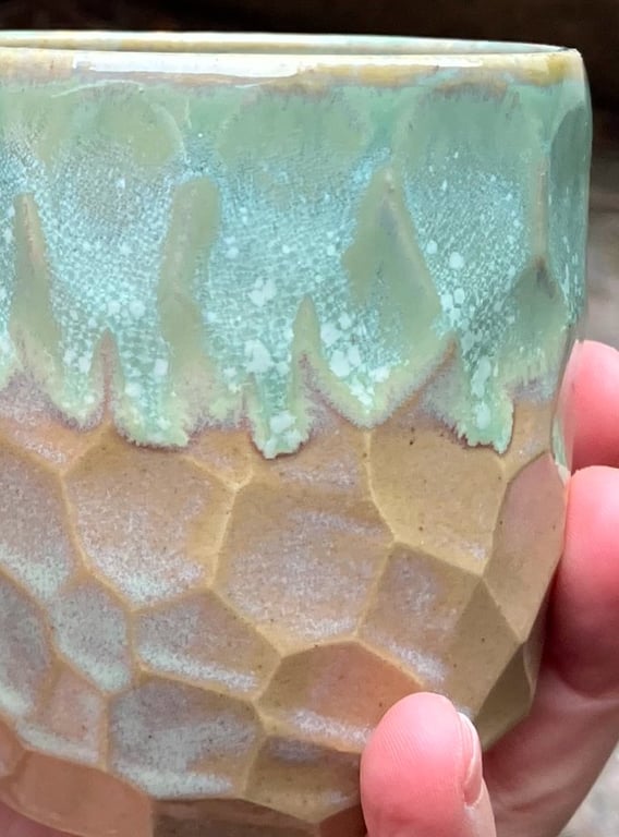 Facetskåret unika kop med hank  billede 4