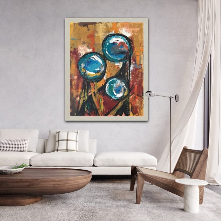 #1107 Unik Kunstmaleri Olie 80 X 100 cm billede 3