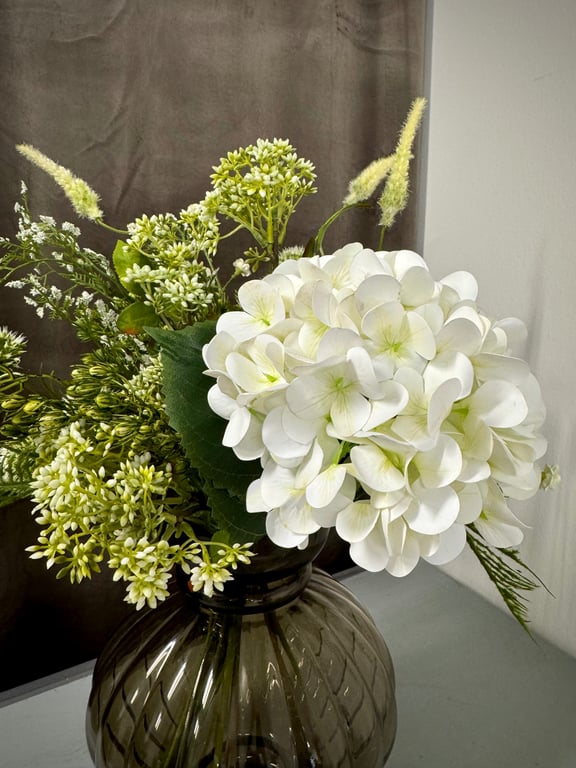 Hvid hortensia buket billede 6