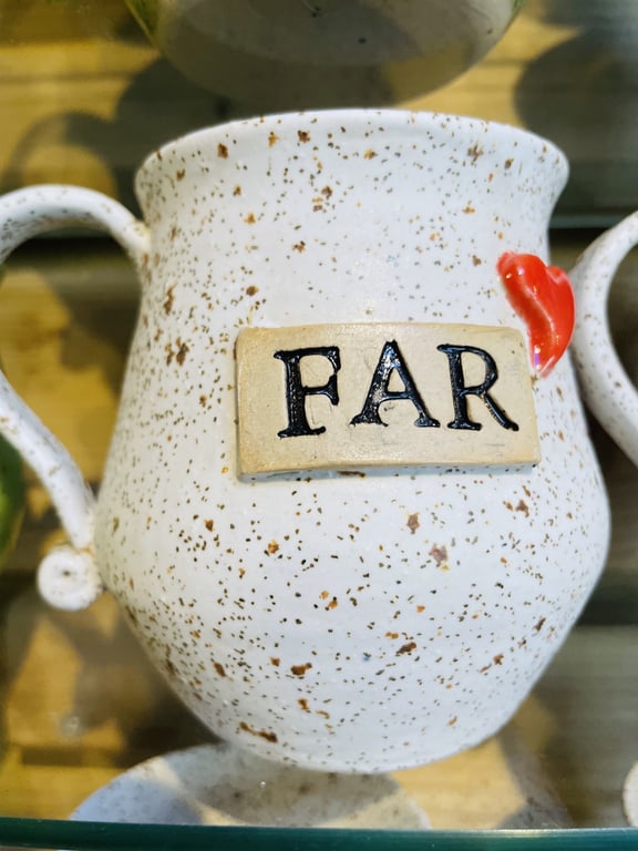 Keramik krus med tekst - FAR billede 2