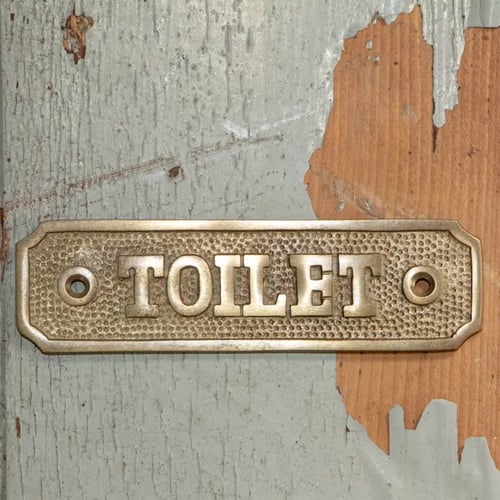 Toiletskilt - Støbejern/messing