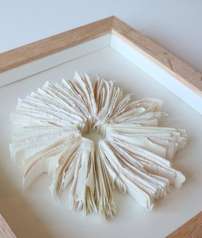 20x20cm relief papirværk, indrammet  (2)